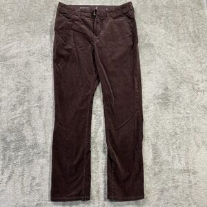 St Johns Bay Women's Straight Leg‎ Brown Corduroy Pants Size 14